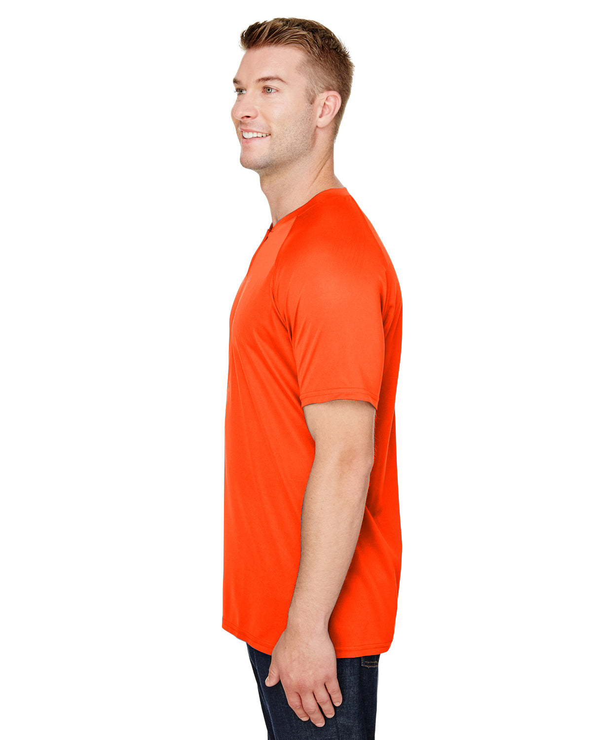 Unisex Attain 2-Button Baseball Jersey - Orange