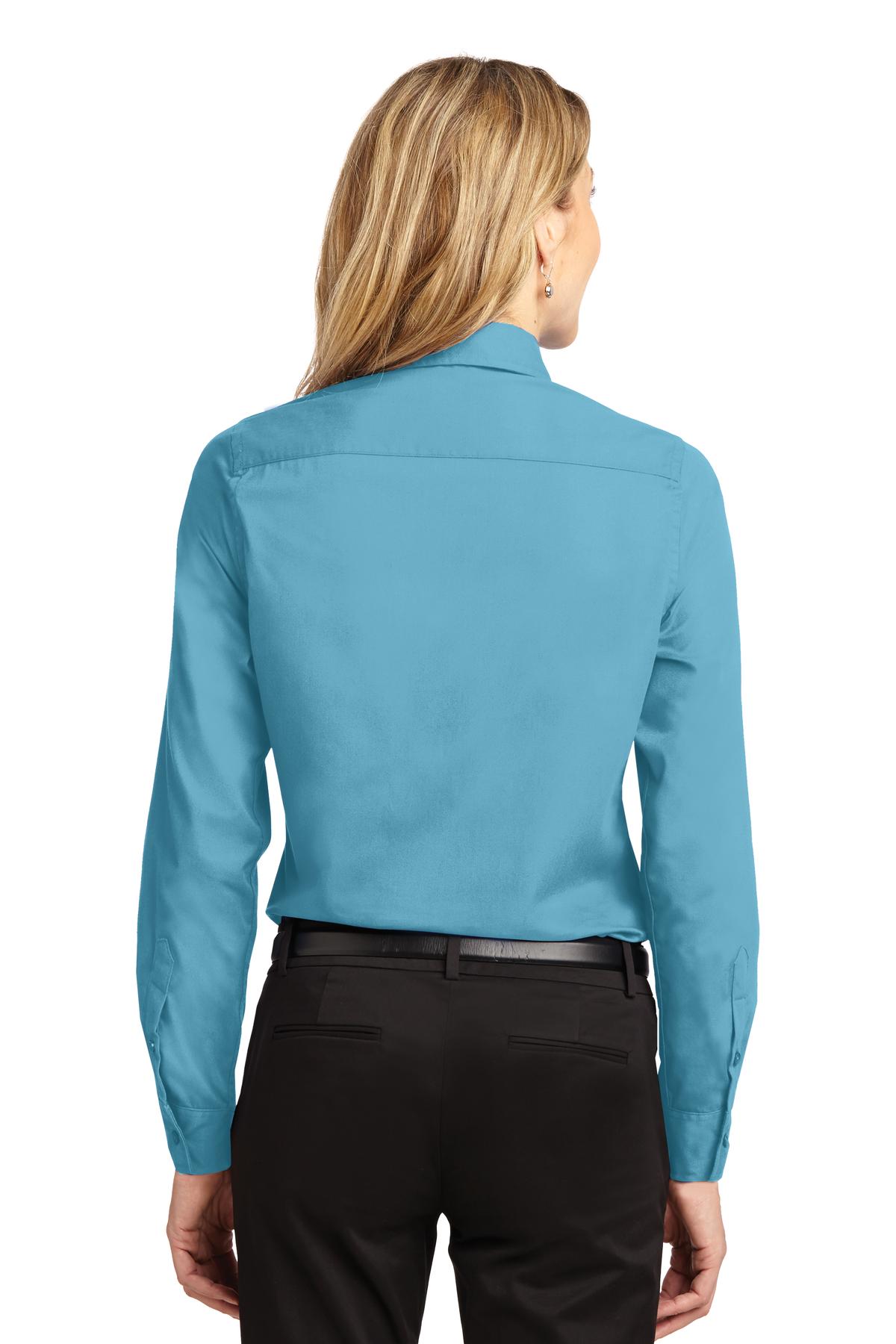 Women's Long Sleeve Easy Care Shirt - Maui Blue