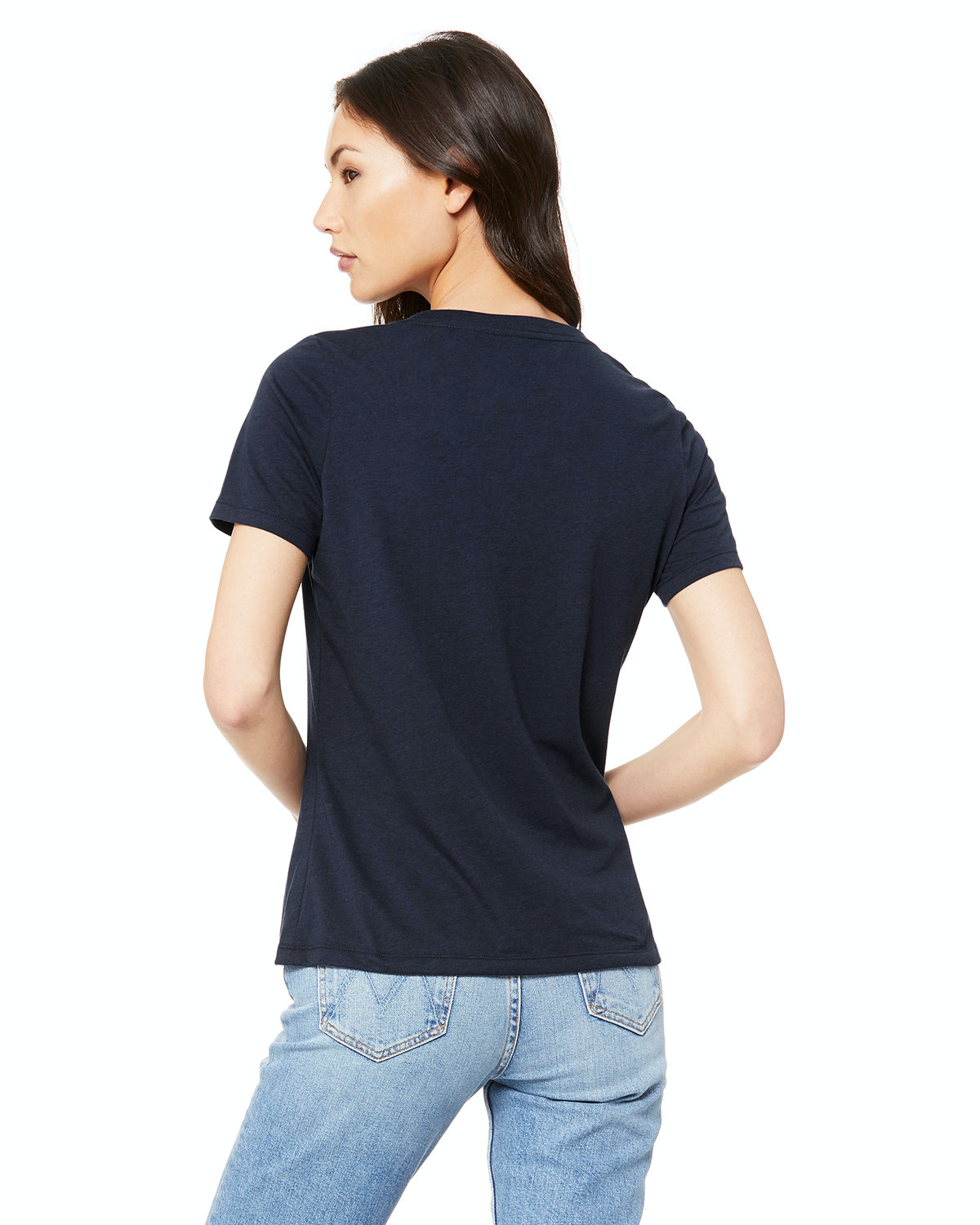Women's Relaxed Jersey V-Neck T-Shirt - Solid Navy Triblend