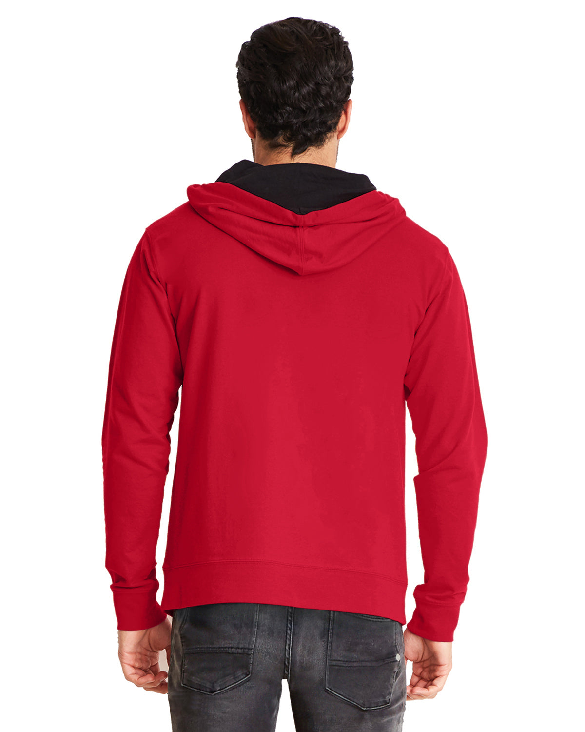 Unisex French Terry Pullover Hoodie - Red / Black
