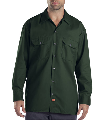 Unisex Long-Sleeve Work Shirt - Hunter Green