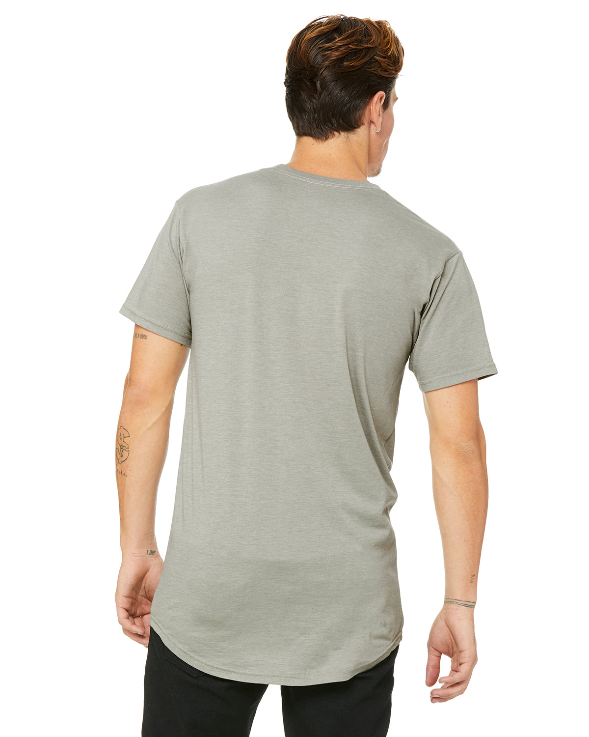 Men's Long Body Urban T-Shirt - Heather Stone