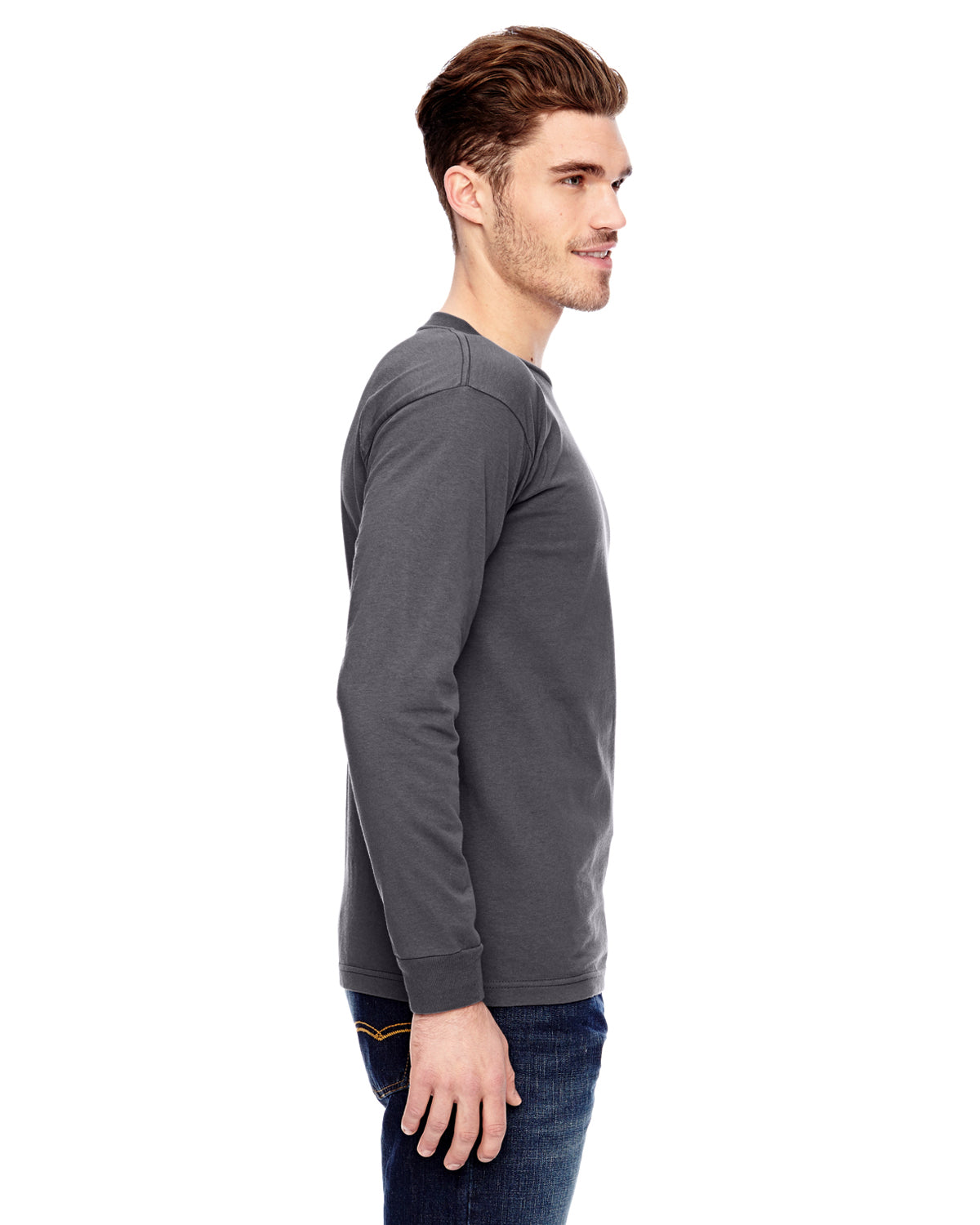 Unisex 100% Cotton Long Sleeve T-Shirt - Charcoal