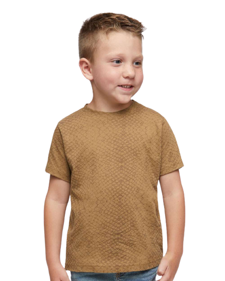 Toddler Fine Jersey T-Shirt - Brown Reptile