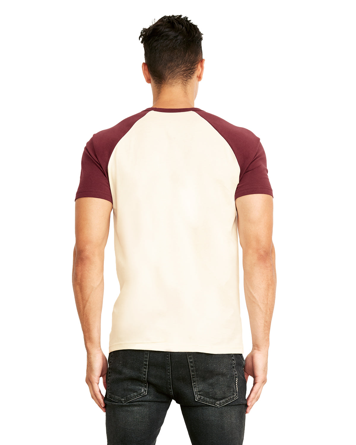 Unisex Raglan Short-Sleeve T-Shirt - Maroon / Natural