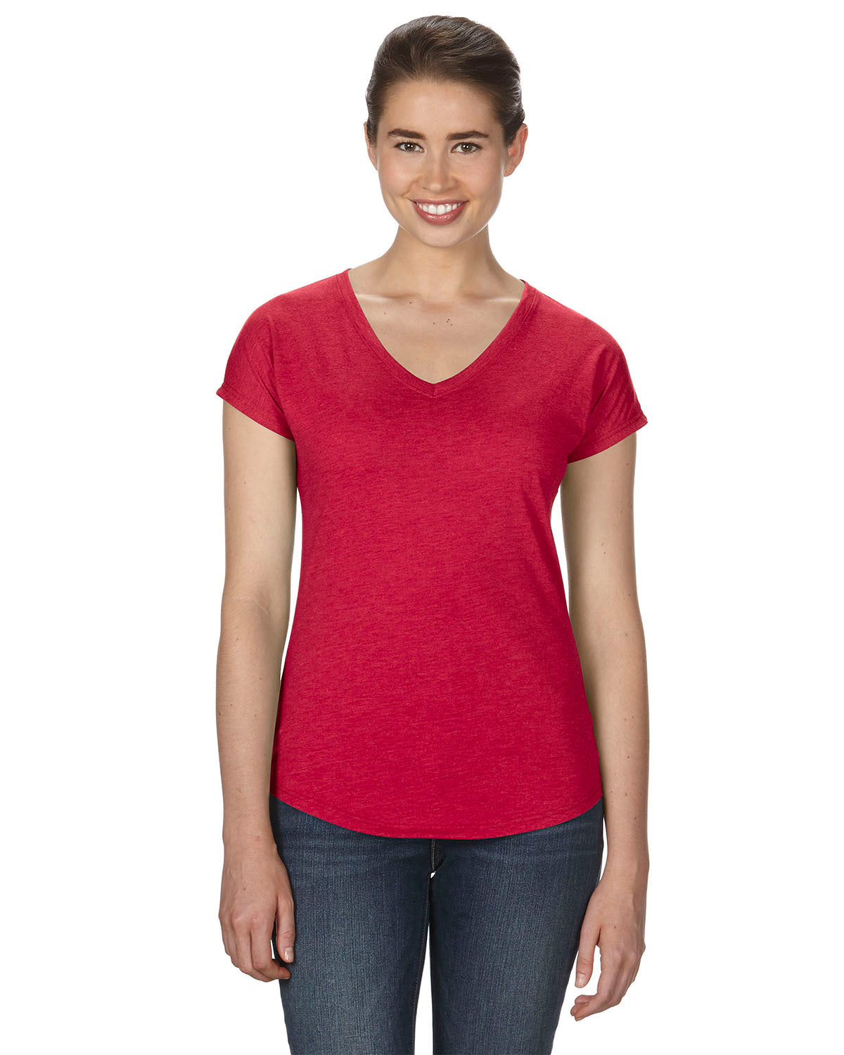 Women's Triblend V-Neck T-Shirt - Heather Red