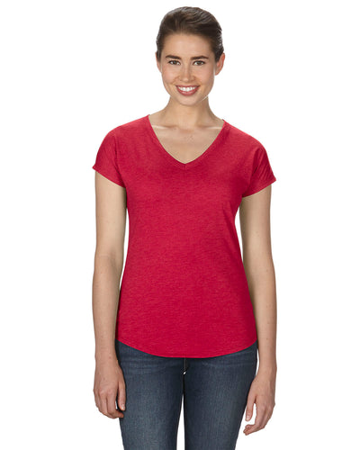 Women's Triblend V-Neck T-Shirt - Heather Red