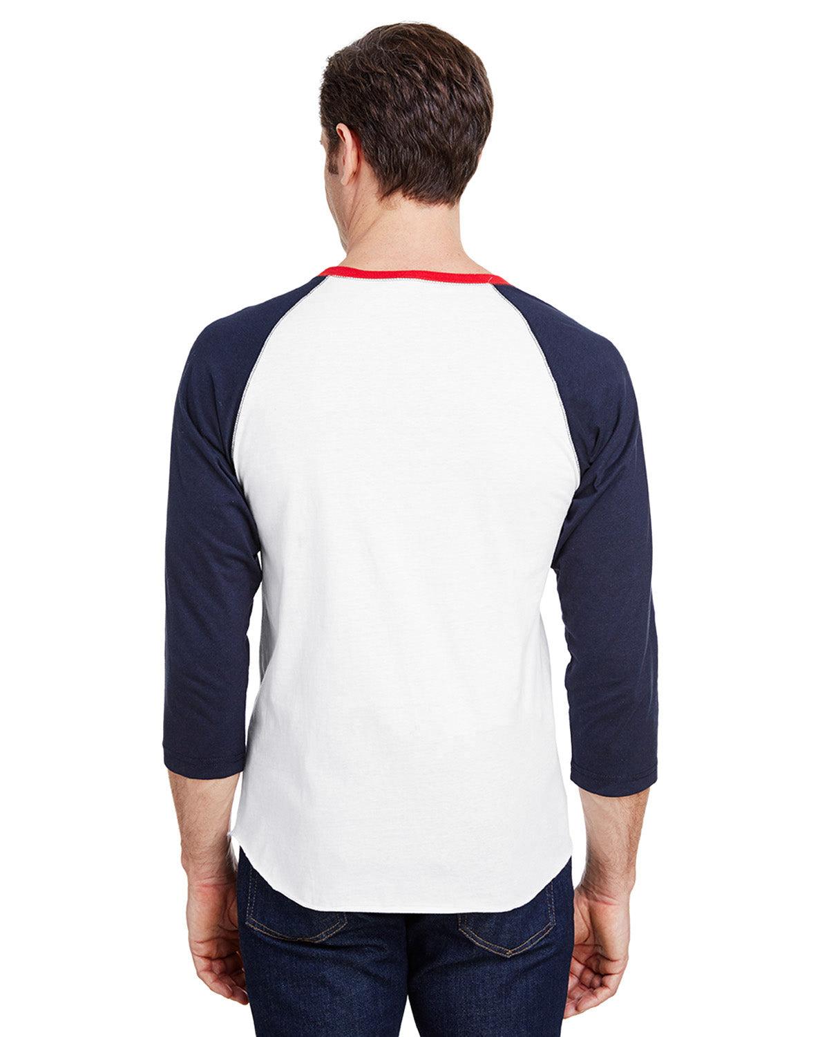 Baseball T-Shirt - White / Navy / Red