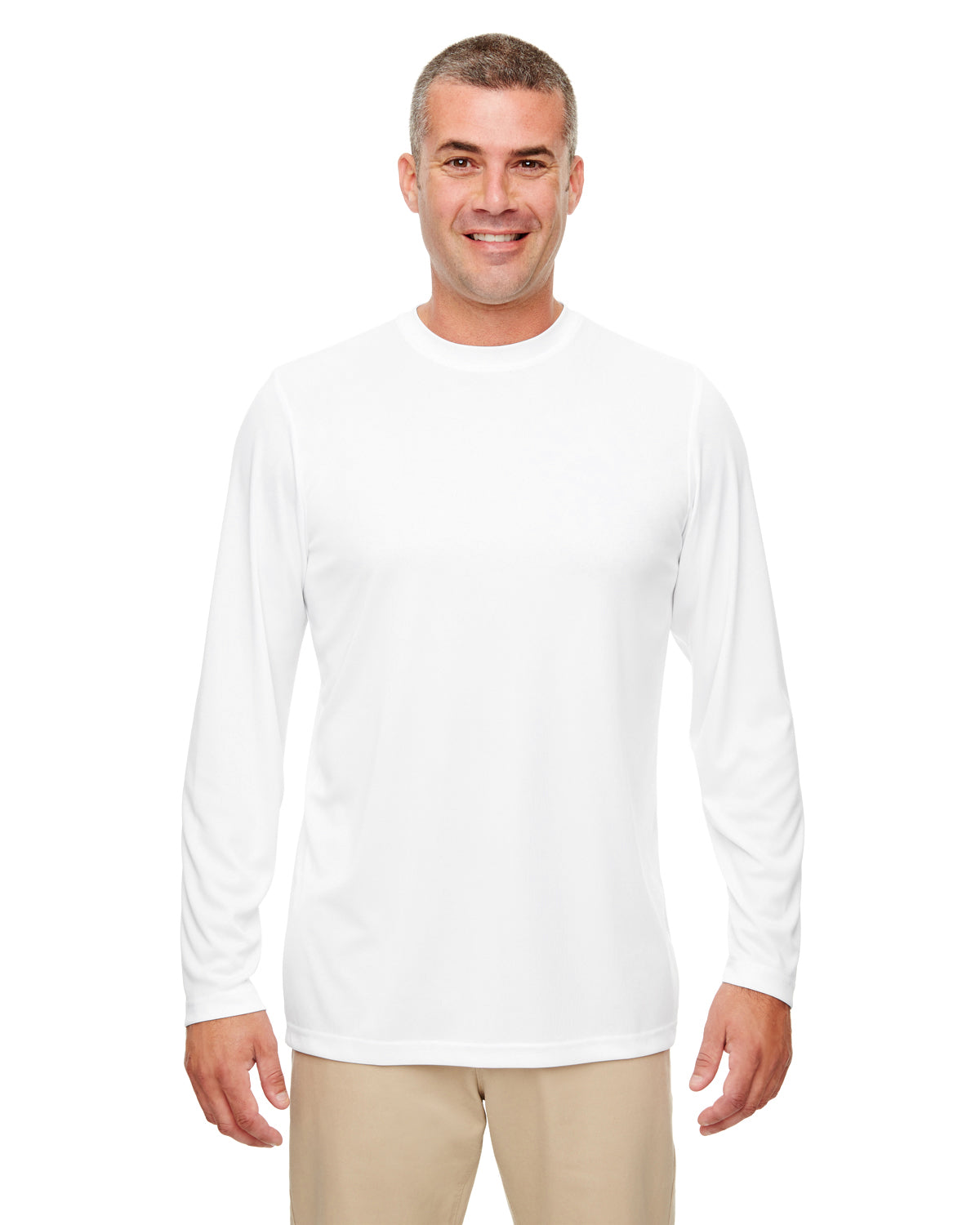 Men's Cool & Dry Performance Long-Sleeve Top - White