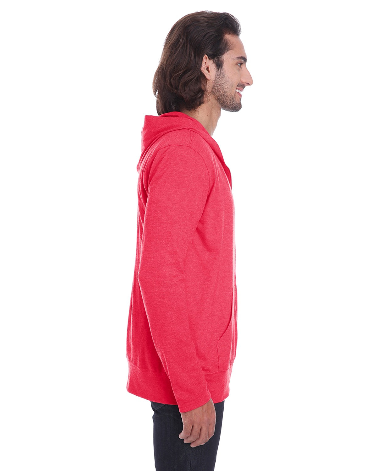 Unisex Triblend Full-Zip Jacket - Heather Red