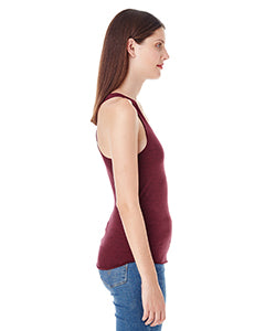 Women's Poly-Cotton Racerback Tank - Heather Cranberry