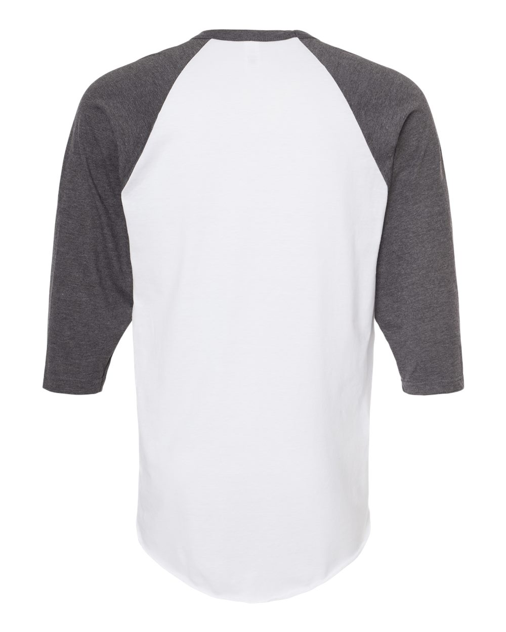 Unisex Fine Jersey Raglan Tee - White / Heather Charcoal
