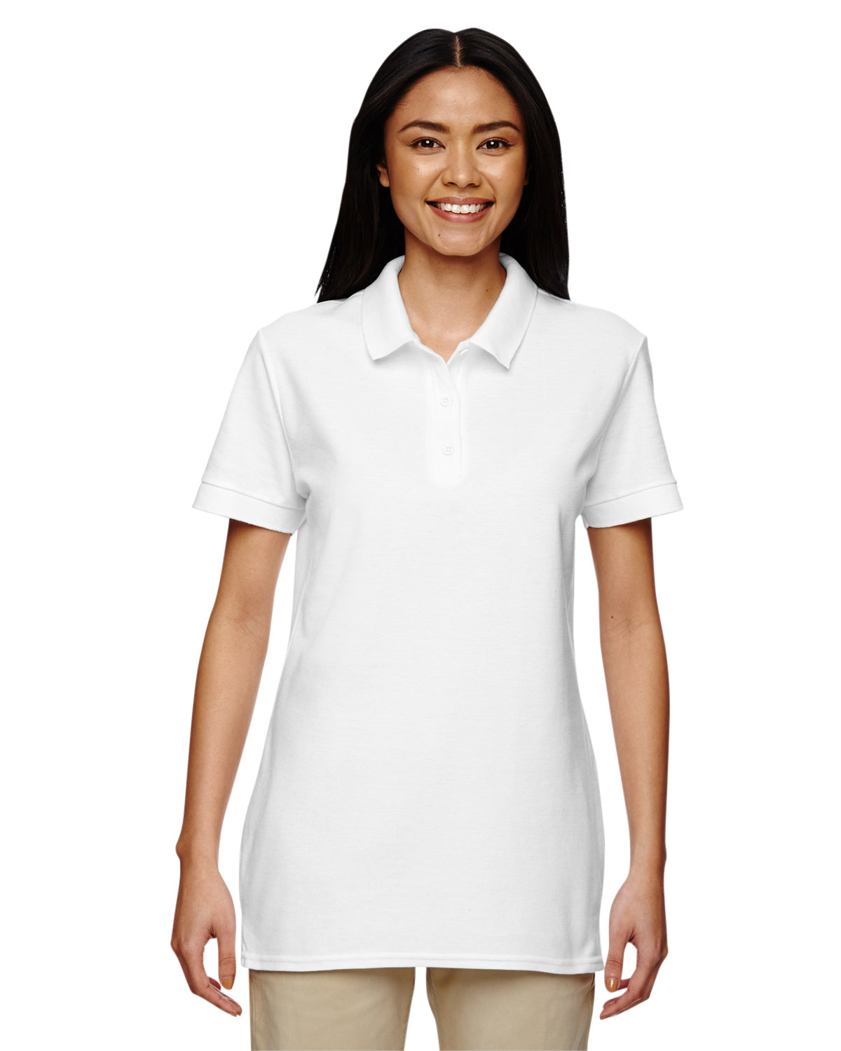 Women's Premium Cotton® Women's Double Piqué Polo - White