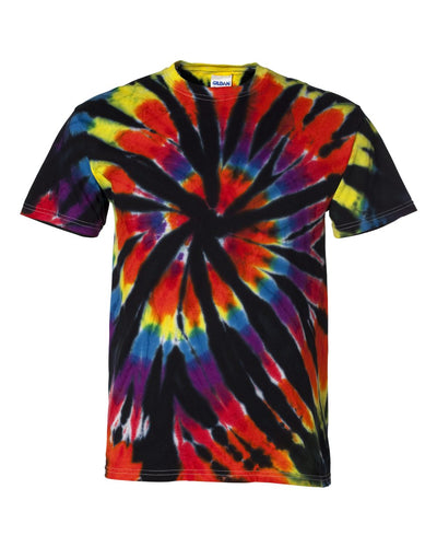 Short Sleeve Rainbow Cut-Spiral T-Shirt - Black Rainbow Cut - Spiral