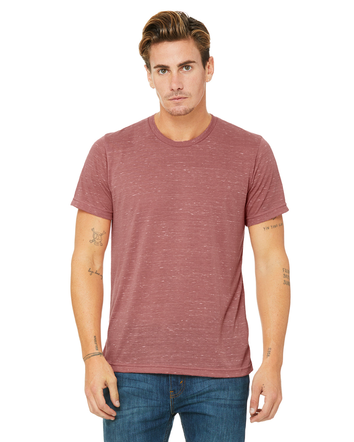 Unisex Poly-Cotton Short-Sleeve T-Shirt - Mauve Marble