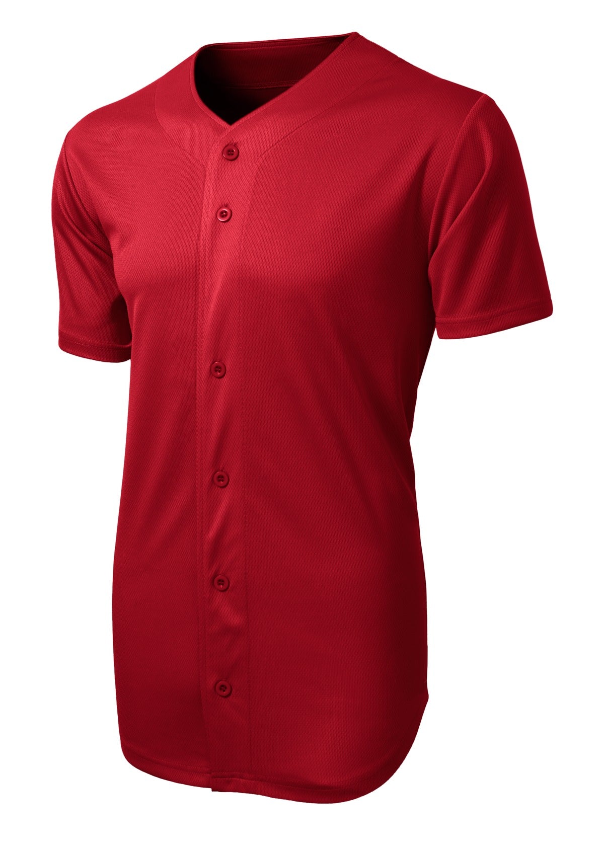Unisex PosiCharge Tough Mesh Full-Button Jersey - True Red