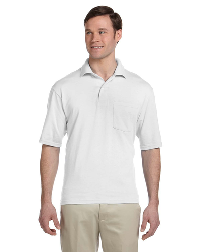 Unisex SpotShield��� Pocket Jersey Polo - White