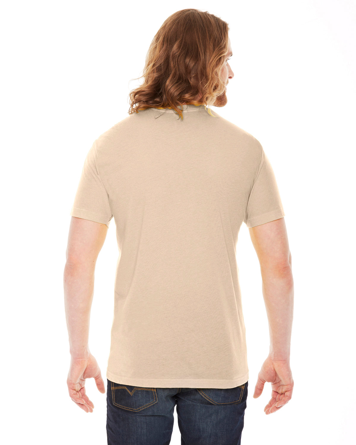 Unisex Poly-Cotton Short-Sleeve Crewneck - Creme