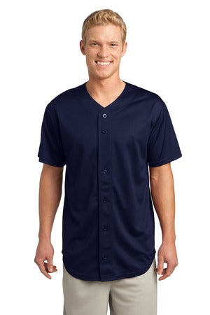 Unisex PosiCharge Tough Mesh Full-Button Jersey - True Navy