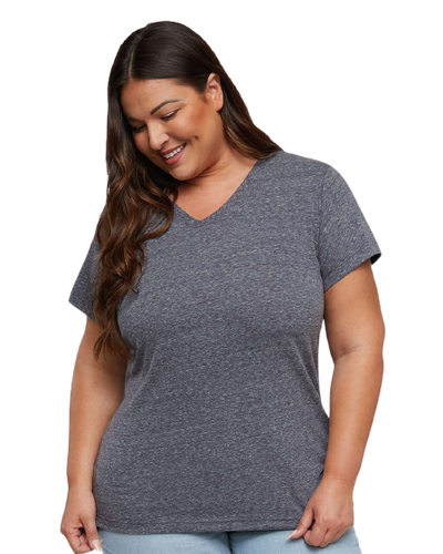 Women's Harborside Melange V-Neck T-Shirt - Navy Melange