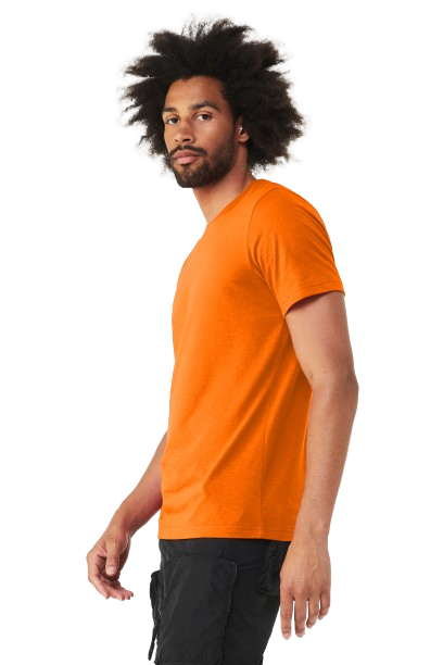 Unisex Heather CVC T-Shirt - Neon Orange