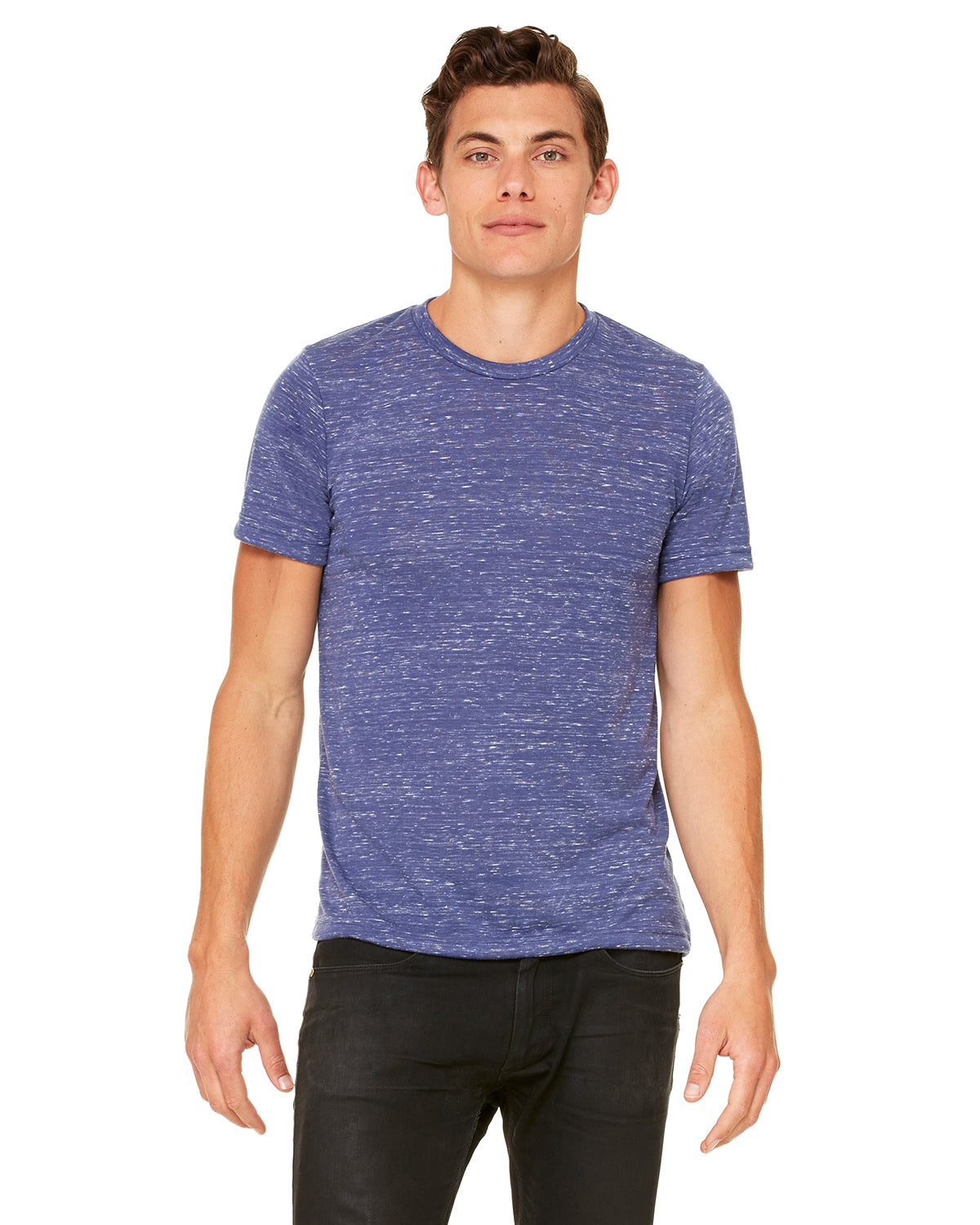 Unisex Poly-Cotton Short-Sleeve T-Shirt - Navy Marble