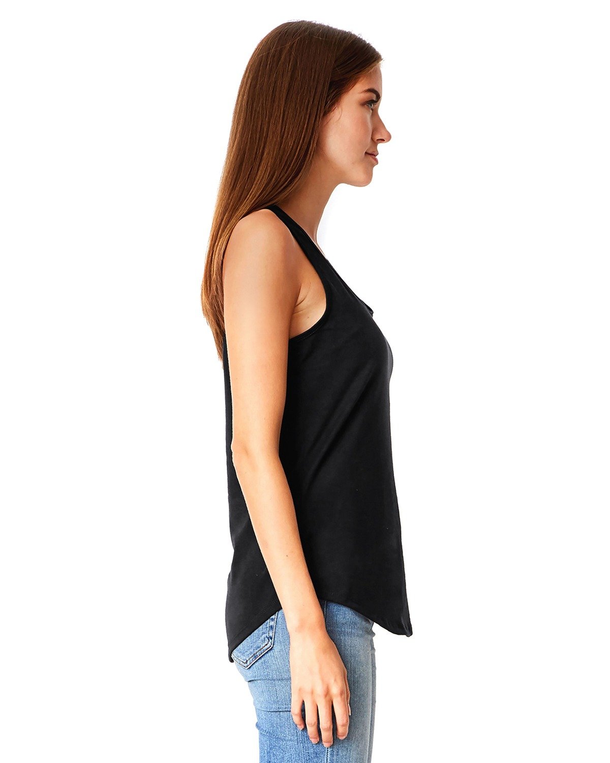 Women's Gathered Racerback Tank - Black