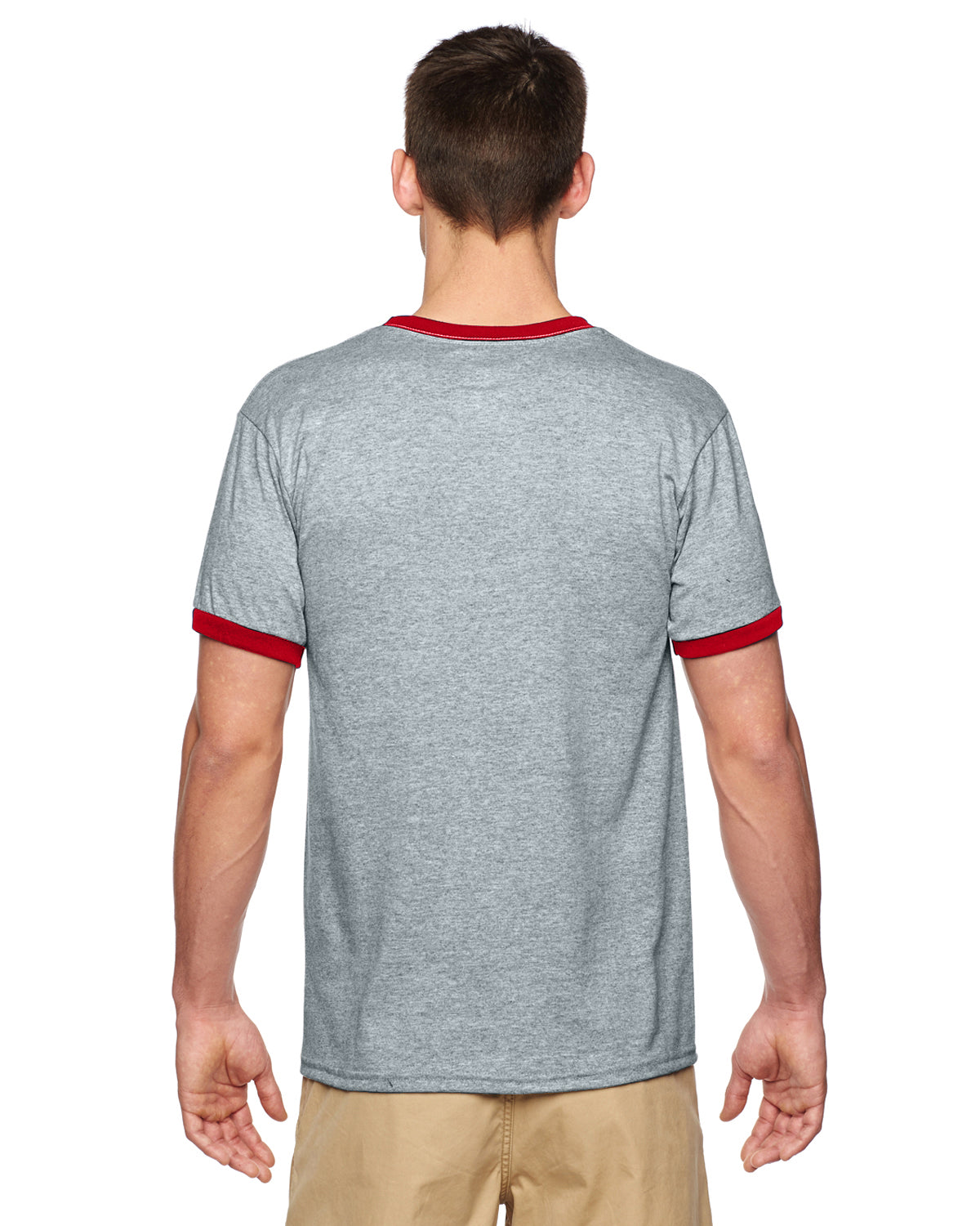Unisex Ringer T-Shirt - Sport Gray / Red