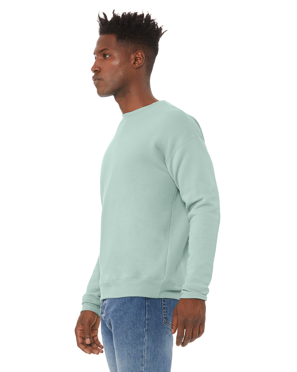 Unisex Drop Shoulder Fleece - Dusty Blue