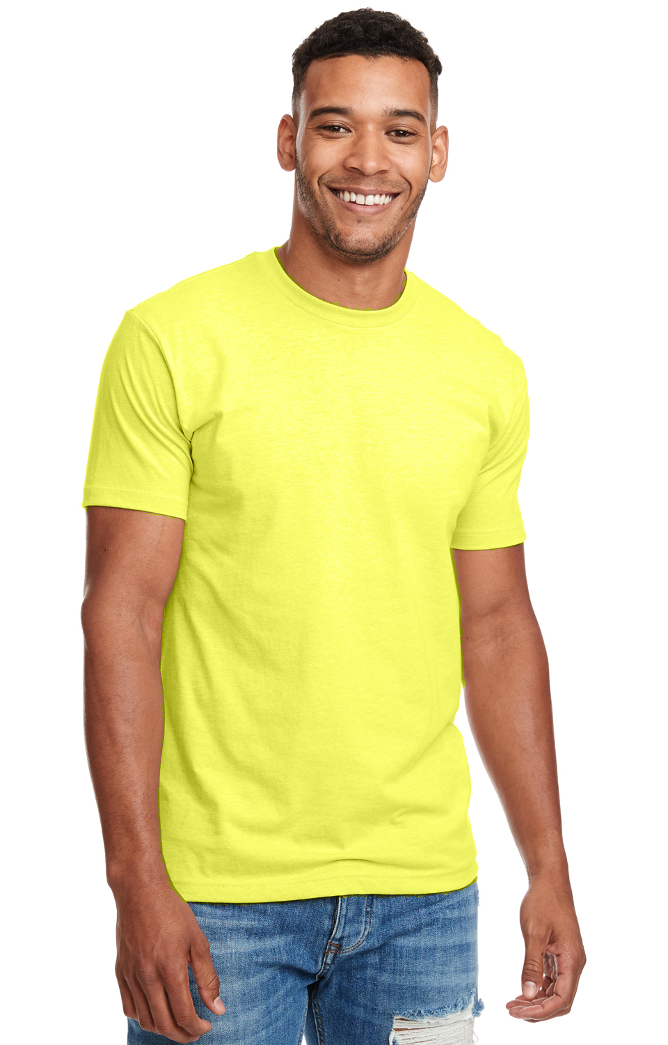 Unisex CVC Crewneck T-Shirt - Neon Yellow