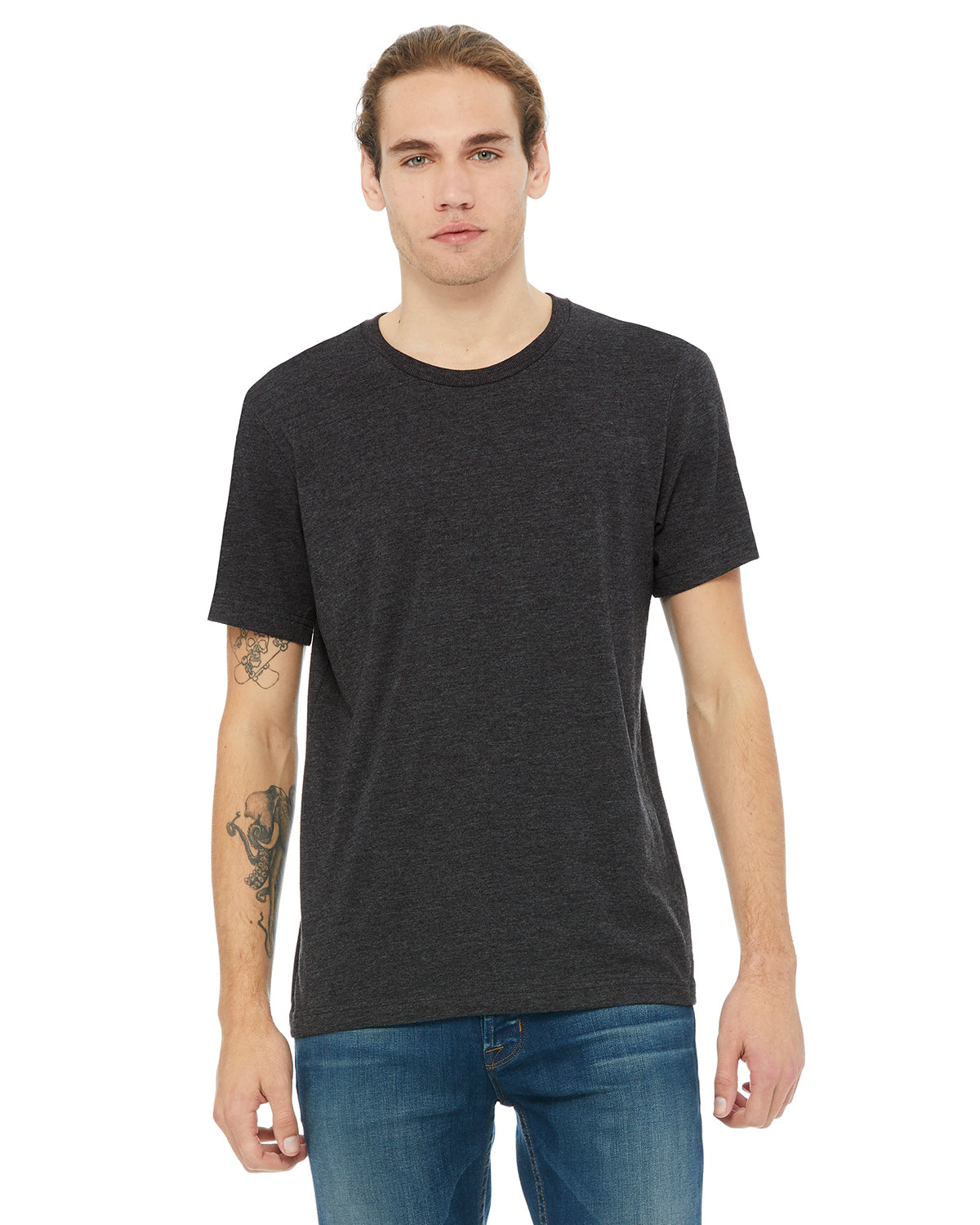 Unisex Heavyweight Crew T-Shirt - Heather Dark Gray