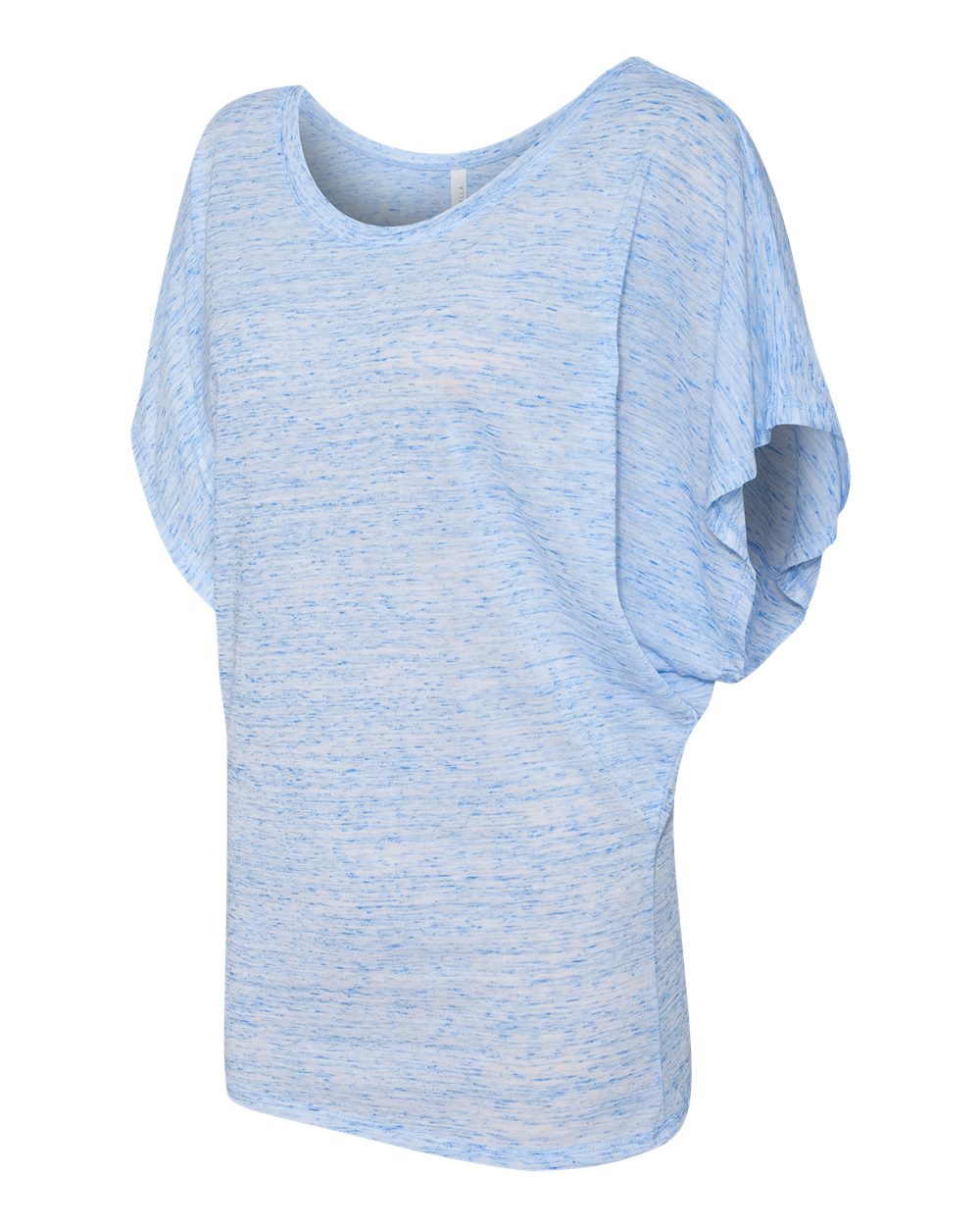 Women's Flowy Draped Sleeve Dolman T-Shirt - Blue Marble