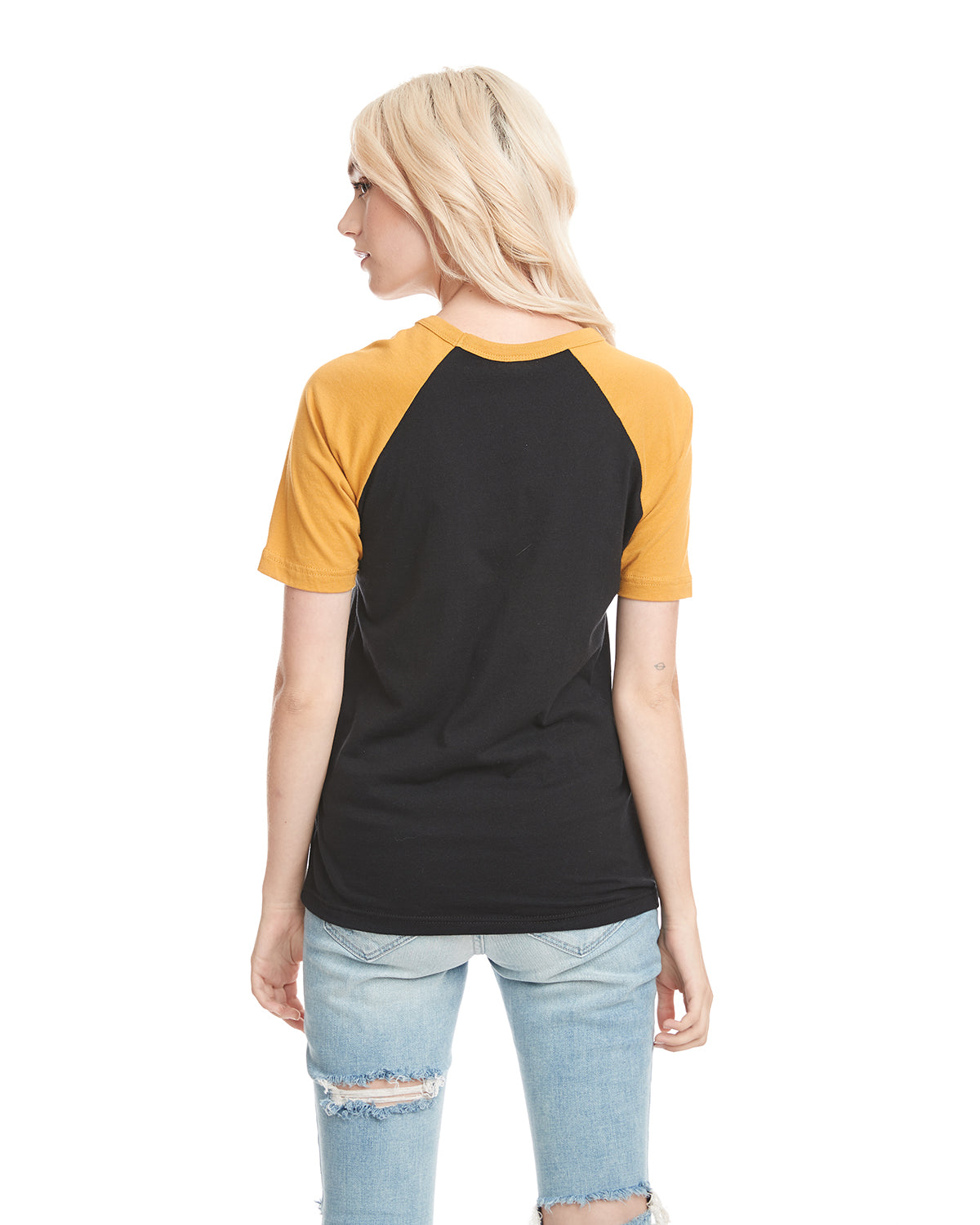 Unisex Raglan Short-Sleeve T-Shirt - Antique Gold / Black