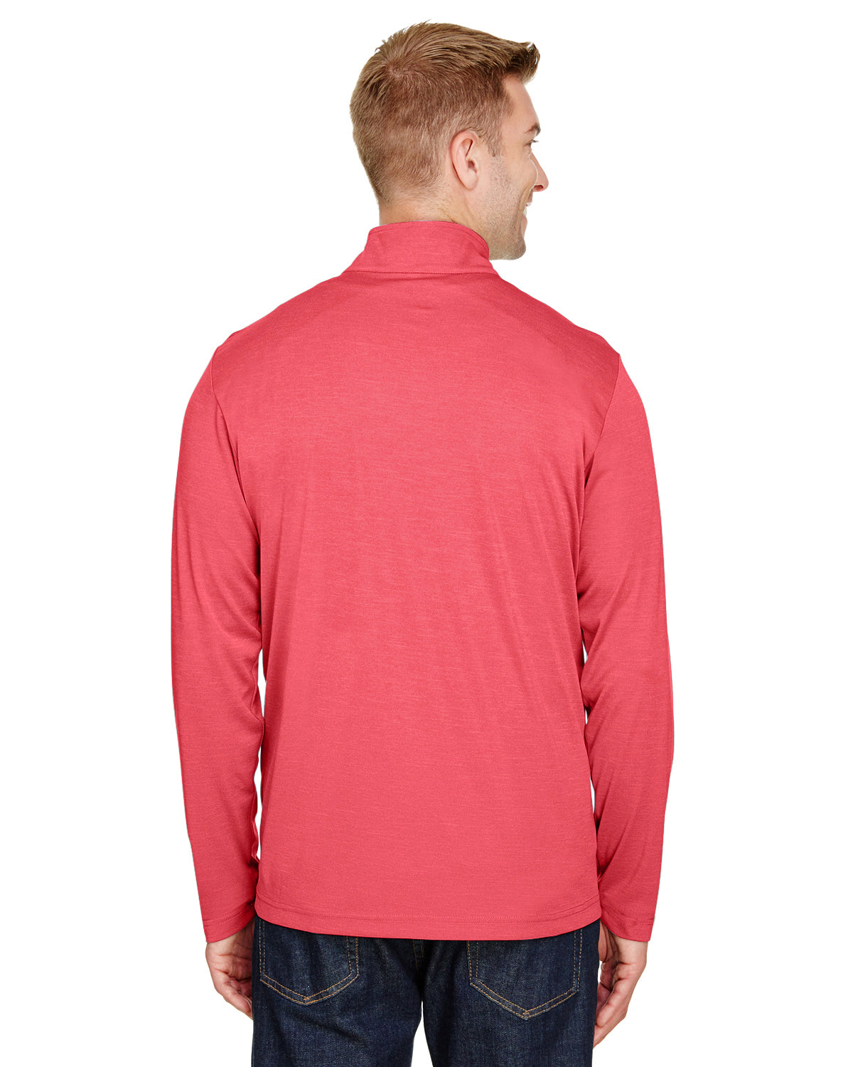Men's Zone Sonic Heather Performance Quarter-Zip - Sport Red Heather