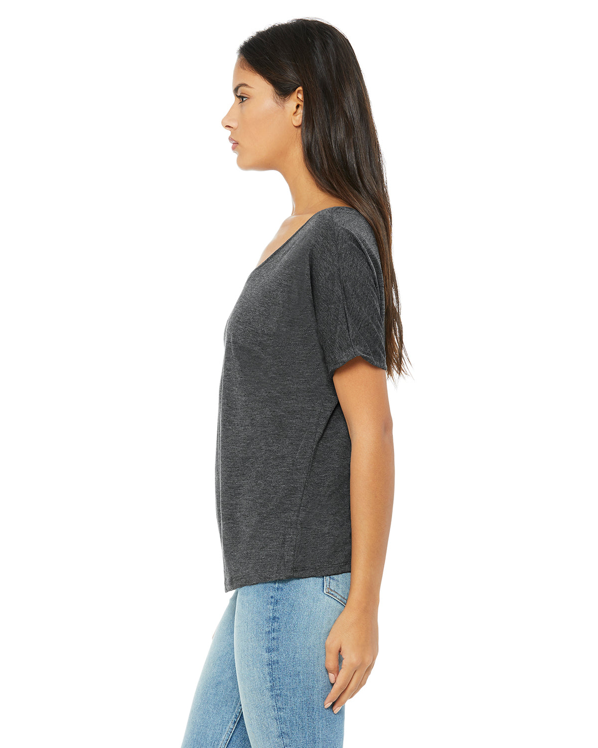 Women's Slouchy T-Shirt - Heather Dark Gray