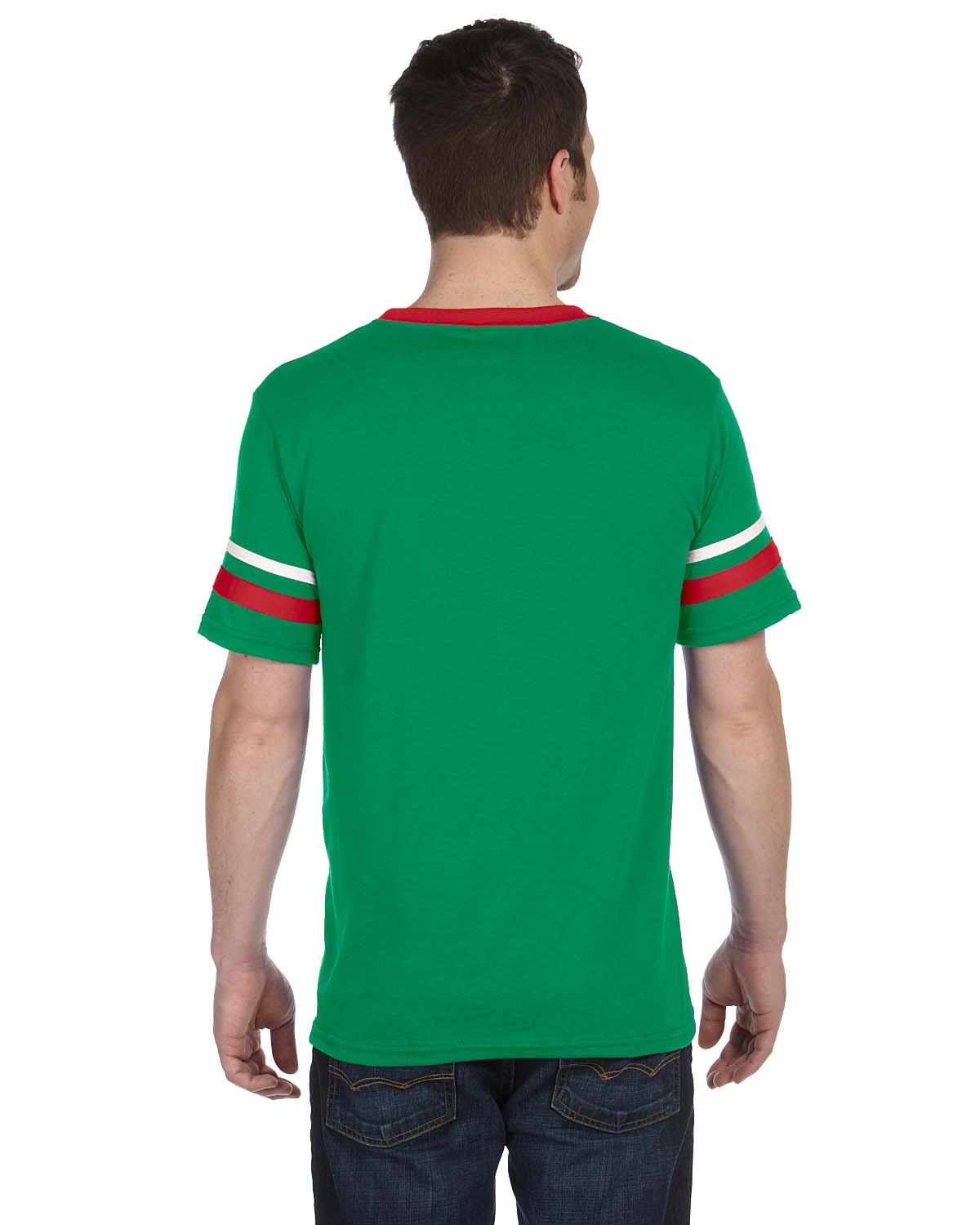 Unisex Sleeve Stripe Jersey - Kelly / Red / White