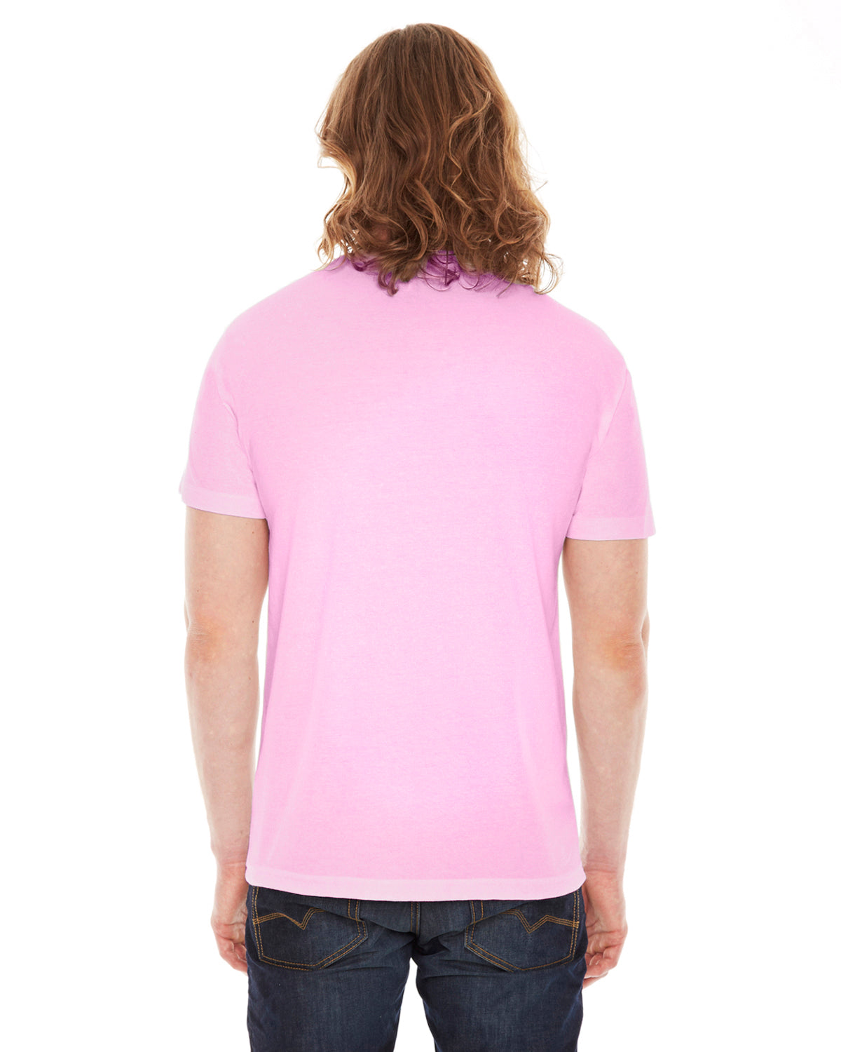 Unisex Poly-Cotton Short-Sleeve Crewneck - Pink