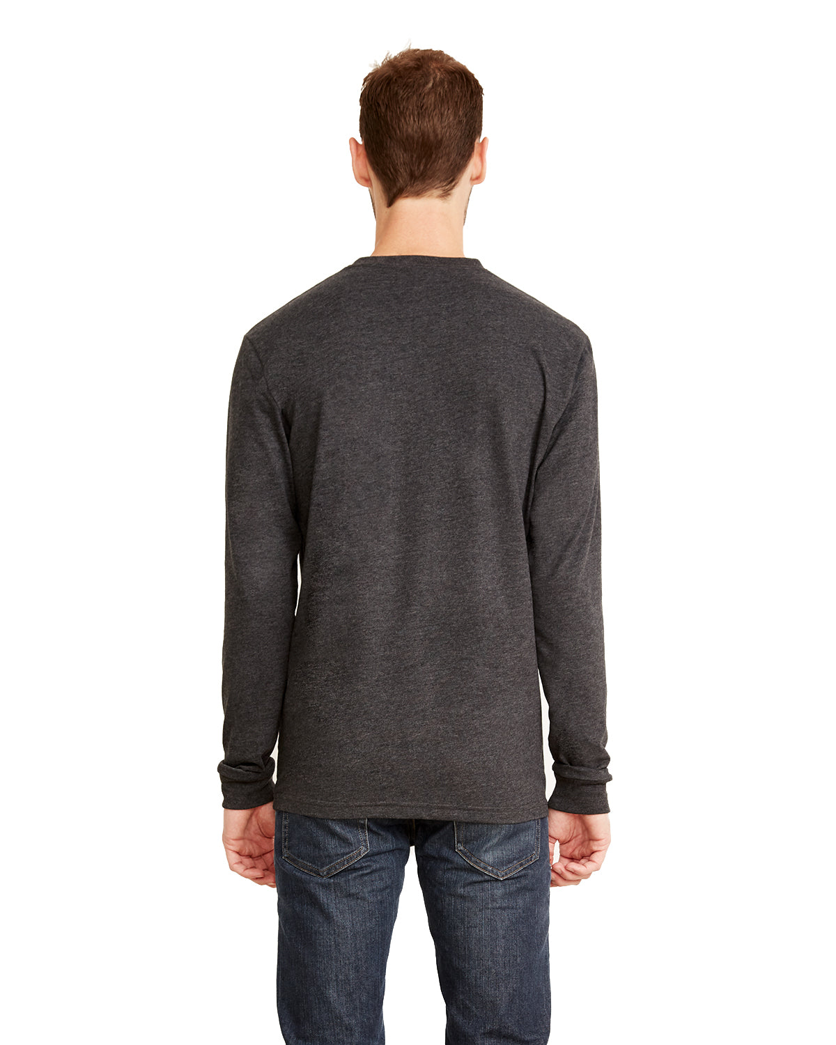 Unisex Sueded Long-Sleeve Crew - Heather Metal