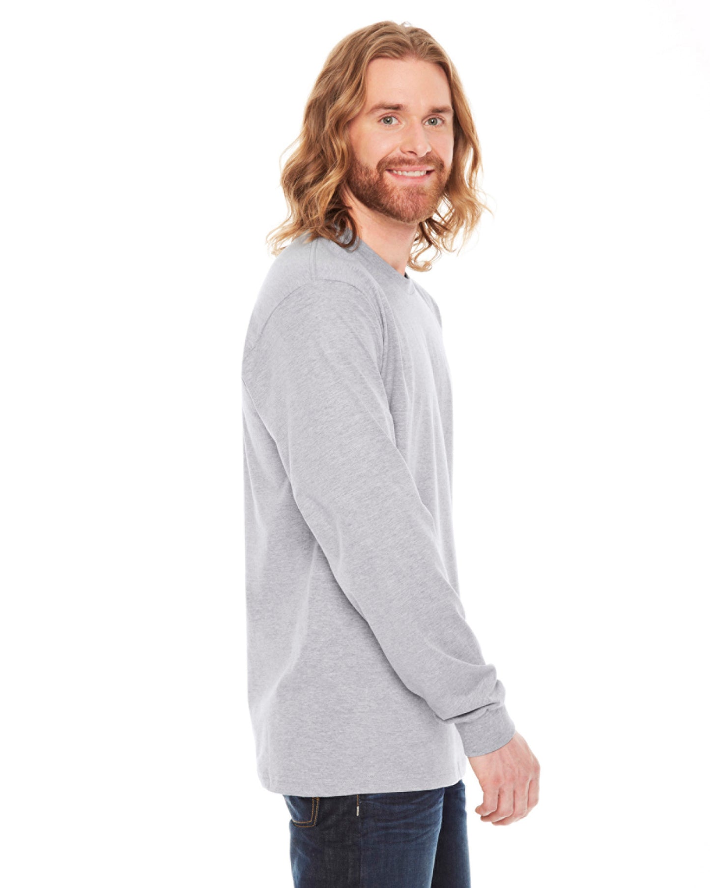 Unisex Fine Jersey Long-Sleeve T-Shirt - Heather Gray
