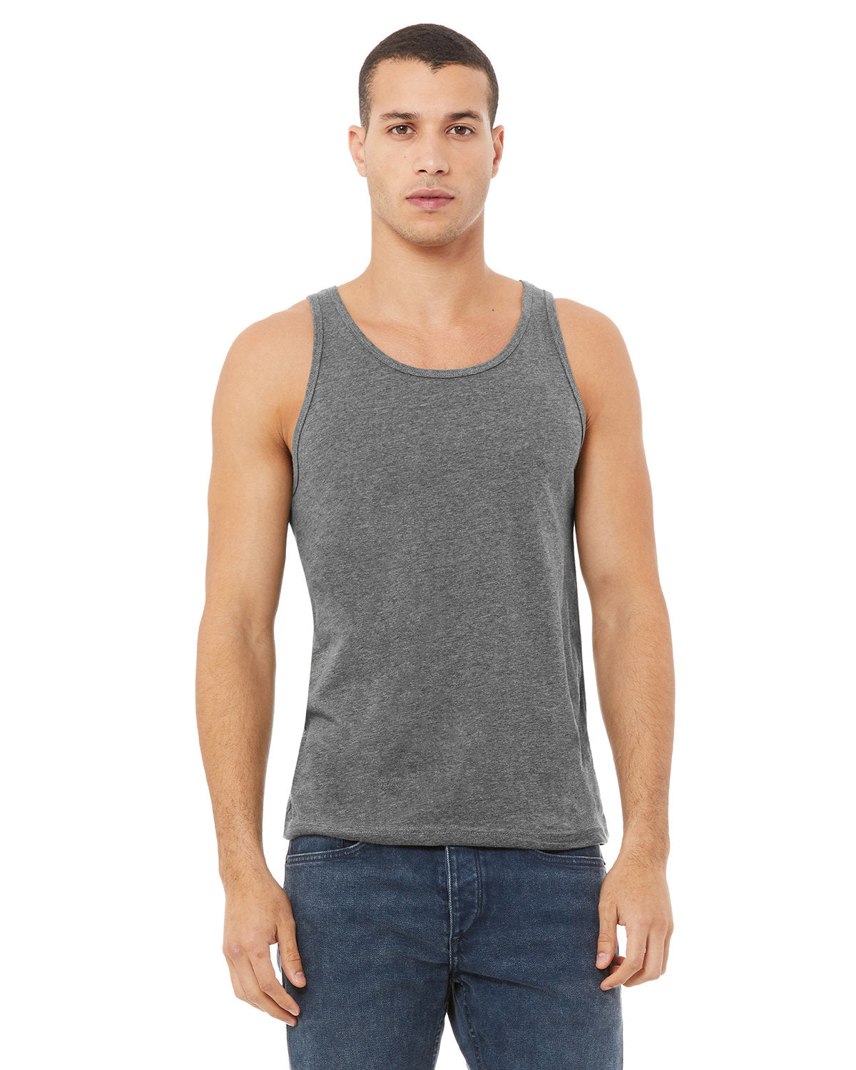 Unisex Heather CVC Tank - Heather Deep