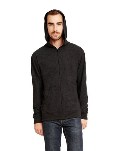 Unisex Sueded Full-Zip Hoodie - Heather Charcoal