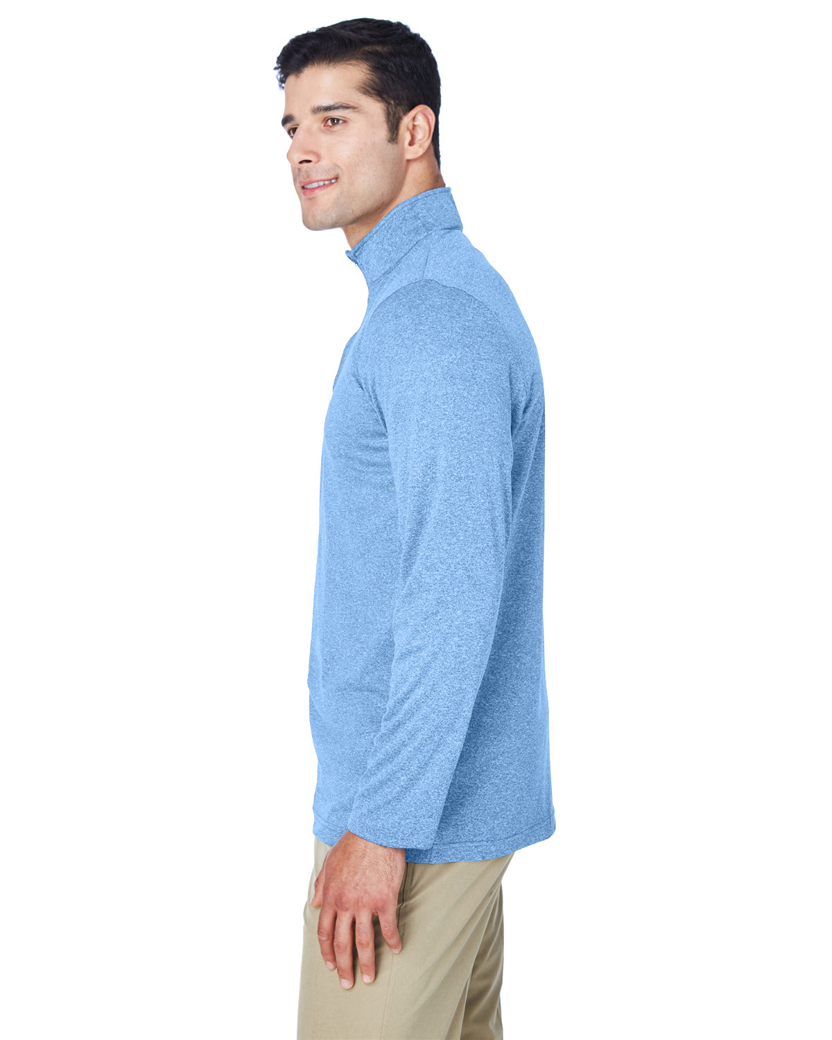 Men's Cool & Dry Heathered Performance Quarter-Zip - Columbia Blue Heather