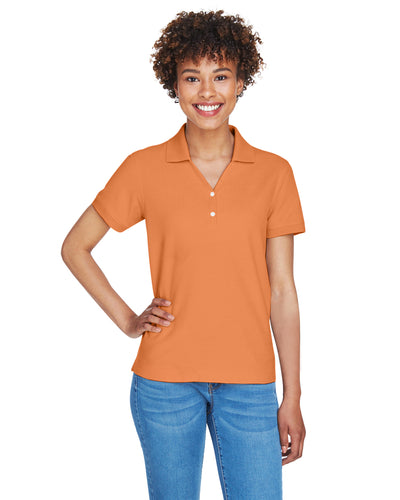 Women's Pima Piqué Short-Sleeve Y-Collar Polo - Cantaloupe