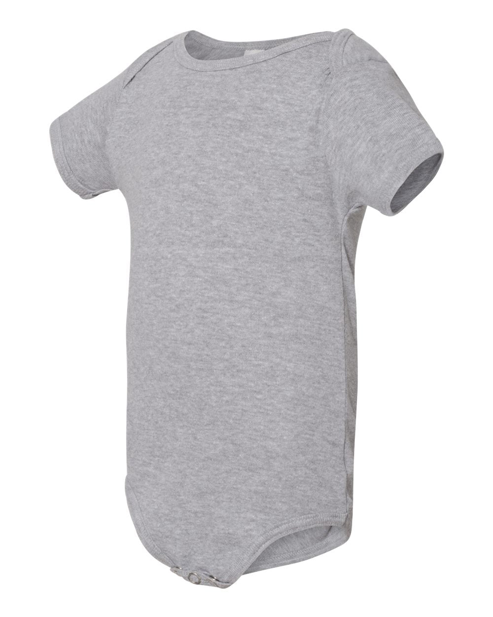 Infant Baby Rib Short-Sleeve One-Piece - Heather Gray