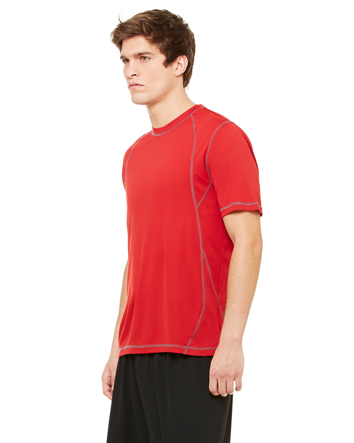 Pieced Interlock T-Shirt - Red / Slate