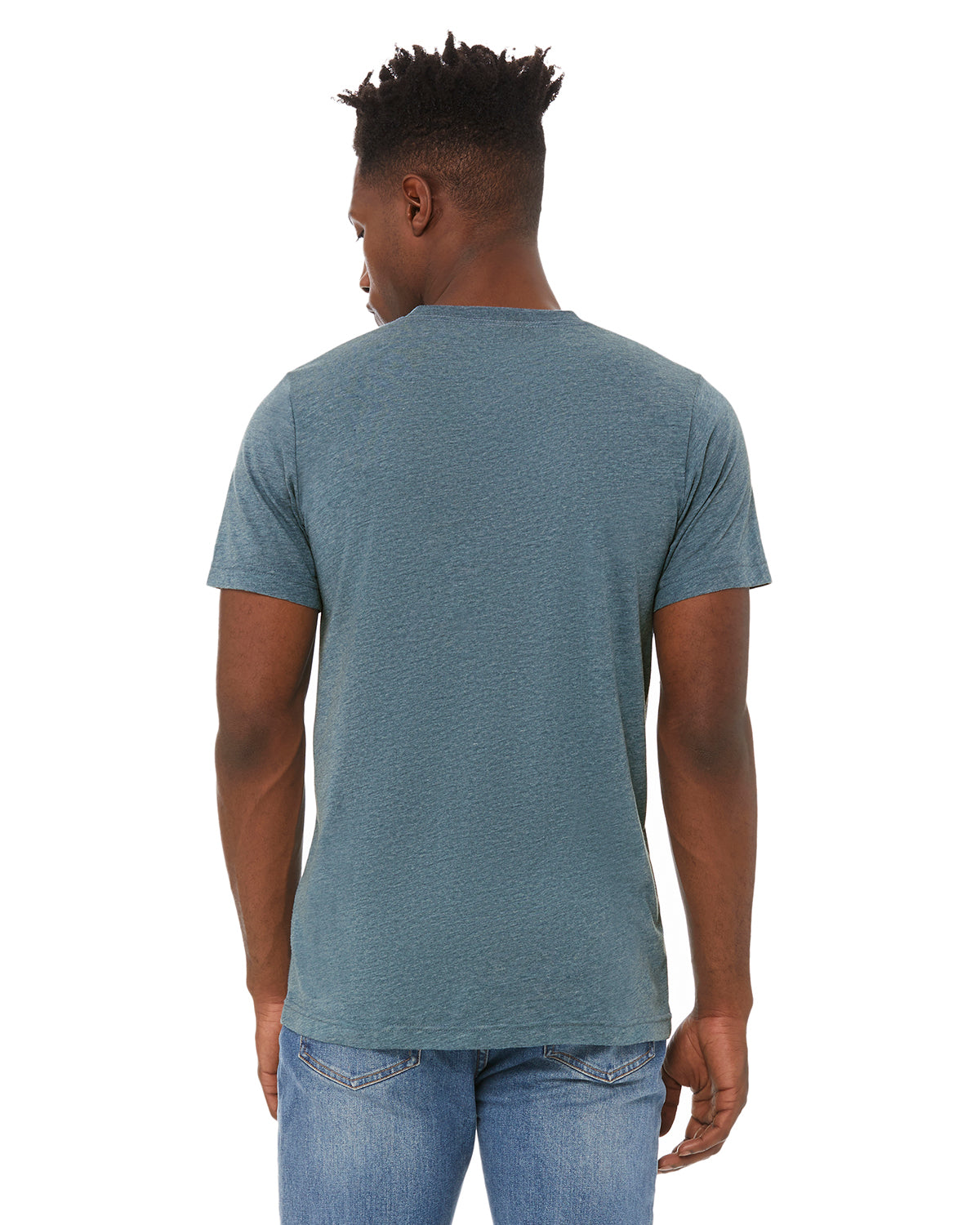 Unisex Triblend V-Neck T-Shirt - Denim Triblend