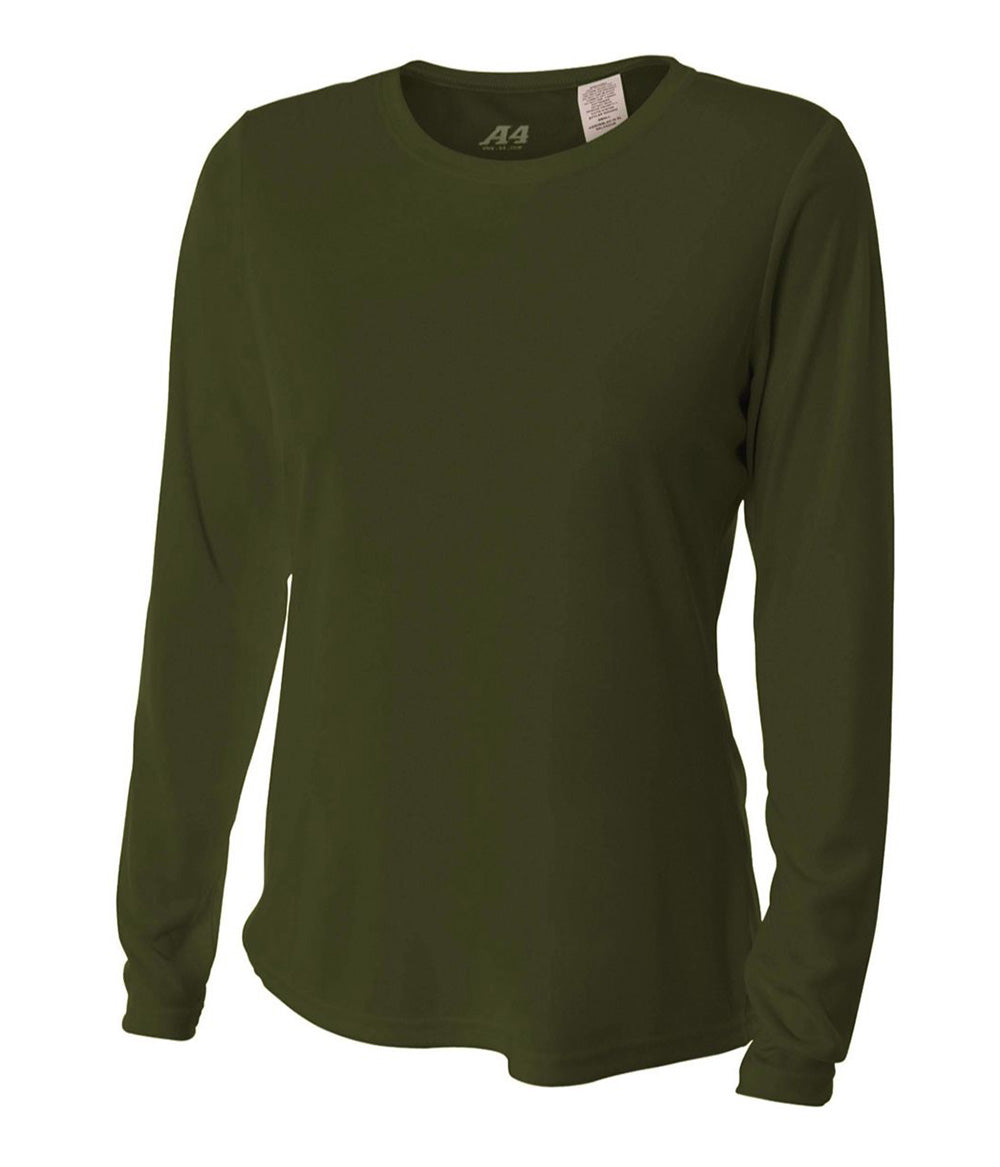 Women's Long Sleeve Cooling Performance Crew Shirt - Military Green