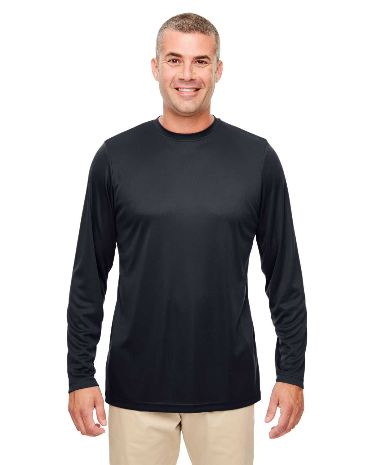 Men's Cool & Dry Performance Long-Sleeve Top - Black