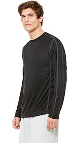 Long Sleeve Pieced Interlock T-Shirt - Black / Slate