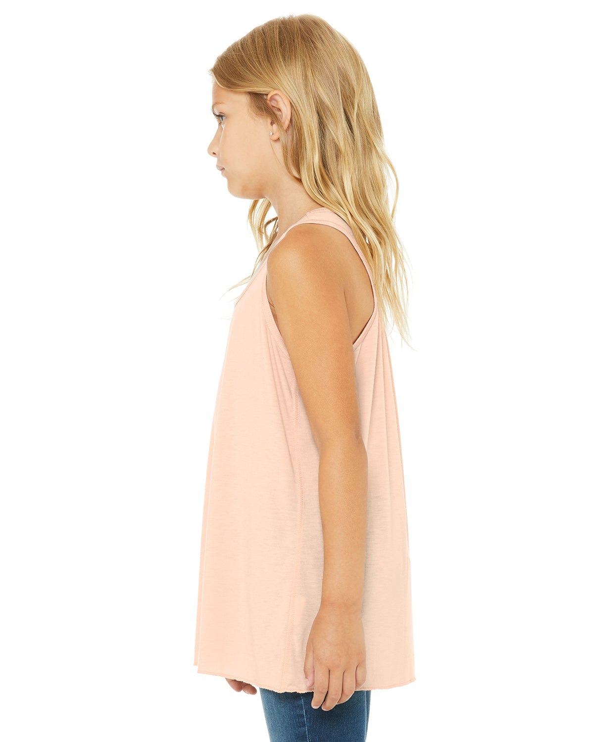 Youth Flowy Racerback Tank - Peach